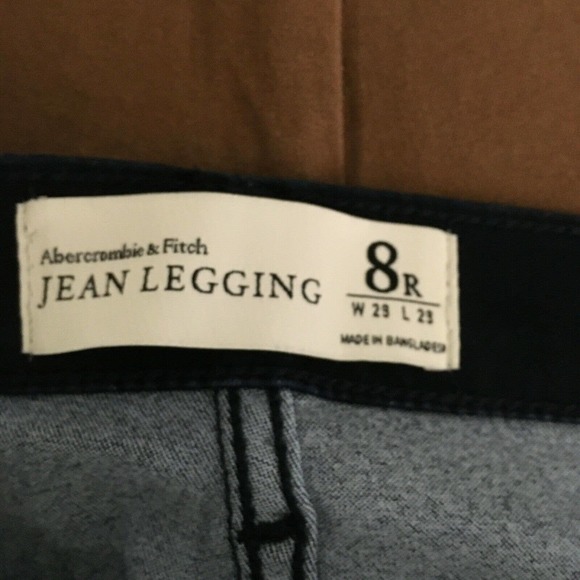 Abercrombie &‎ Fitch Jean Leggings Womens Sz 8R Dark Blue Stretch Skinny - Picture 5 of 9